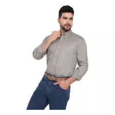 Camisa Basic Manga Larga Lec Lee Para Hombre -gris Claro 