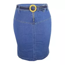 Saia Jeans Plus Size Moda Evangélica Nm785