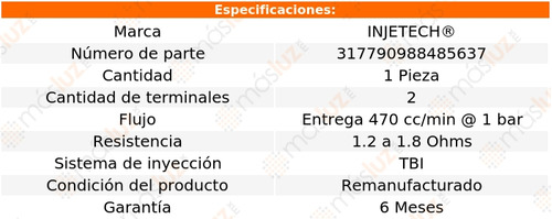 1) Inyector Combustible Caprice V6 4.3l 85/90 Injetech Foto 3