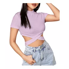 Cropped Feminino Blusinha Canelada Duas Tiras Novidade 