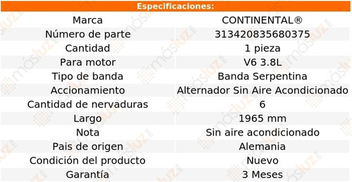 Banda 1965 Mm Acc Thunderbird V6 3.8l 85/87 Alt S A/a Foto 5