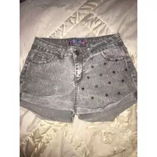 Short De Jean Gris Sybilla Talle 26 Tachas (leer)