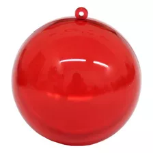 Esfera 75 Und Bola Acrílica Vermelha - Enfeite De Natal 7cm