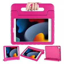 Funda iPad 10.2 Ltrop Antichoque Con Manija Mano Rosa