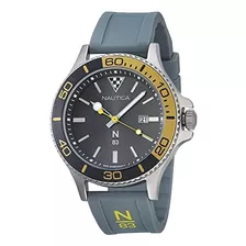 Nautica Mens Napabs021 N83 Trendy 43mm Reloj De Silicona Con