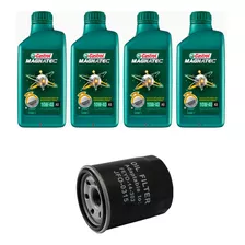 Kit Troca Óleo Castrol 10w40 Jac T5 1.5 16v Jet Flex 2016/