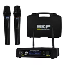 Microfono Uhf Doble De Mano Skp Uhf 300d, Abregoaudio