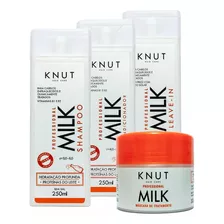 Kit Knut Milk Shampoo + Condicionador + Máscara + Leave-in