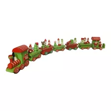 Trem De Madeira Enfeite Decoração Natal Papai Noel 41cm - G