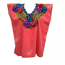 Blusa Artesanal Típica Mexicana Bordado Chiapas (talla L)