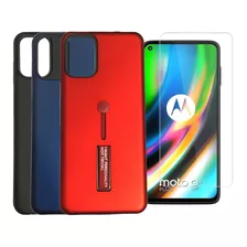 Motorola Moto G9 Plus Protector Case Carcasa + Vidrio 9h 