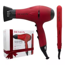 Combo Revlon Rvdr5230rl2 Secador 2000w + Plancha Ceram. Rojo