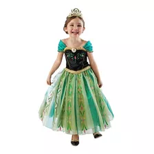 Vestido Fantasia Princesas Promoção Frozen Fever Ana (verde)