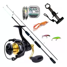 Kit Pesca Molinete Maruri Max Gold+ Vara Carbono 1,65+ Itens