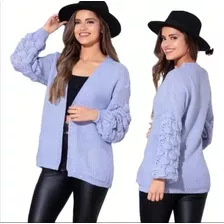 Chaleco Sweater Manga Globo Tapado De Mujer