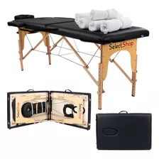 Cama Para Masaje Spa Portátil Reclinable Estuche Profesional Color Negro