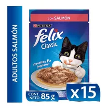 Pack 15 X Sachet Felix Gato Adulto Salmon 85 Gr / Catdogshop