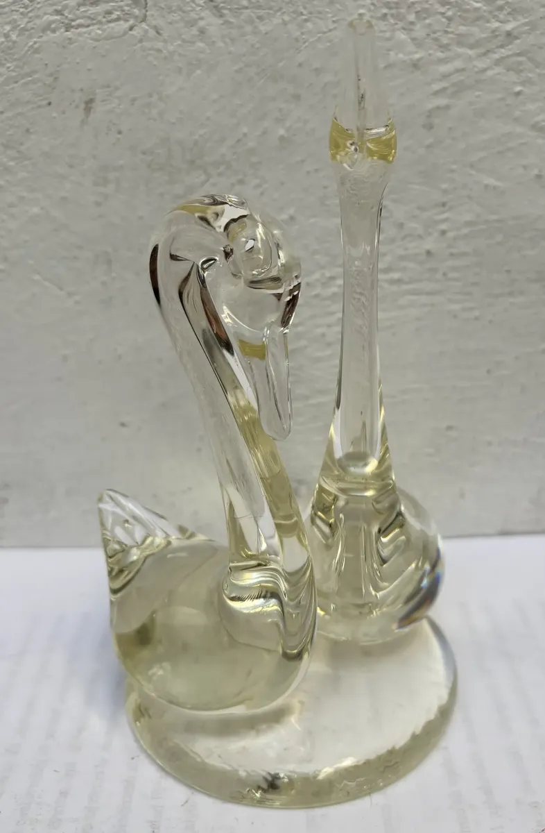Vintage Figura De Cisnes Vidrio Murano, Italia Agua Cisnes — imagen 1