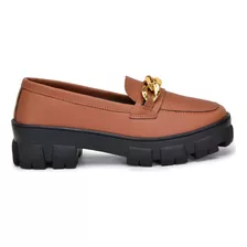 Mocassim Feminino Tratorado Oxford Tendência Chunky Promoção