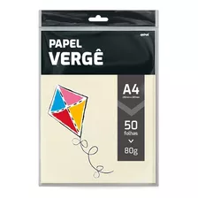 Papel A4 Vergê 80g Com 50 Folhas Tamanho 210x297mm