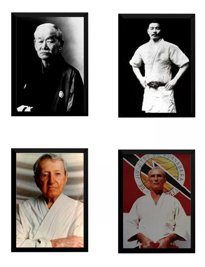 4 Quadros Jiujitsu Mestres Kano Maeda Carlos Helio Gracie