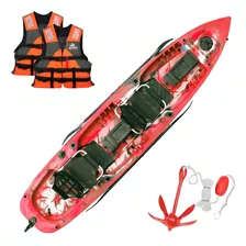 Kayak Caiaker Mero Sin Motor 2 Plazas Estable Aventureros Color Camo Rojo