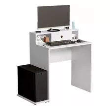 Mesa De Computador Escrivaninha Decor Branco - Shark Moveis