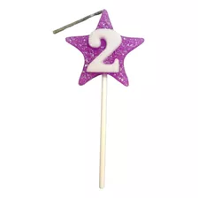 Vela Aniversário Estrela Lilas Numero 2