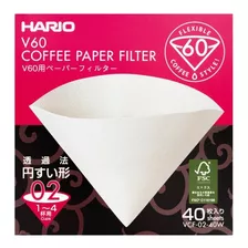 Hario V60 - 02 Filtro De Papel Com 40 Unidades Cor Branca Nf