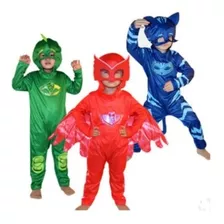 Fantasia Longa Pj Masks Menino Gato Catboy Lagartixo C/ Rabo