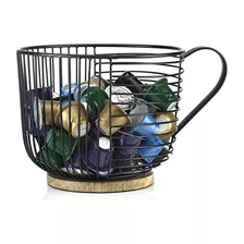 Coffee Pod Holder Large Capacity Black Wire Kup Storage...