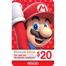 Tarjeta Nintendo Eshop 20 Usd Región Usa