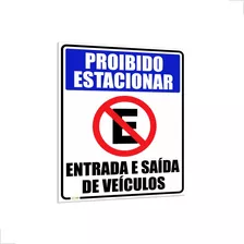 Placa De Sinalização Proibido Estacionar Dia E Noite 50x40cm