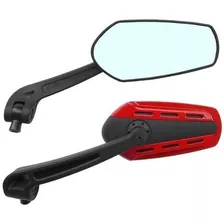 Espelho Retrovisor Esportivo Vermelho Universal P/ Motos Par