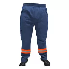 40 Calças De Uniforme Brim Com Faixa Refletiva Laranja 