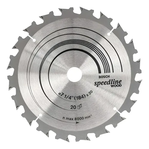 Hoja Disco Sierra Circular Bosch Speedline 184 Mm 20 Dientes