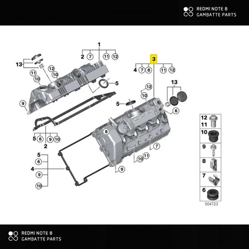 Tapa Punterias Izquierda Bmw X5 4.8is Motor N62 Modelo 2004 Foto 8