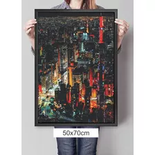 Quadro 50x70 Moldura Premium Cidade São Paulo Av. Paulista