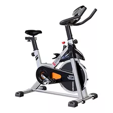 Bicicleta Fija G-fitness L-001a Para Spinning Color Plata Y Negro