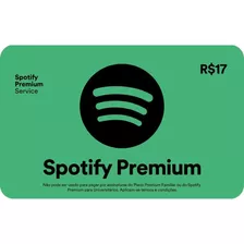 Cartão Spotify Premium - R$ 17 Reais