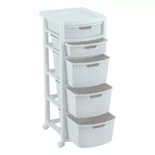 Cajonero Rattan 2 Gavetas Bajas + 3 Gavetas Altas / Rimax 