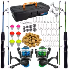 Kit De Pesca Completo Barato 2 Vara 2 Molinete E Itens