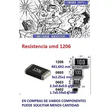 Resistencia Chip Smd (1206) 1/4w 5% 0 Ohm Jumper X 100 U