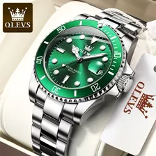 Relógio Masculino De Quartzo Verde De Marca De Luxo