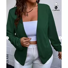 Blazer Saco Verde Delgado Abierto, Tallas Extras 2xl Y 3xl