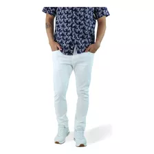 Pantalón Tipo Mezclilla Blanco Para Hombre Corte Slimfit