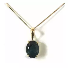 Pingente Turmalina Azul Natural Ouro 18k