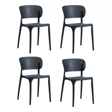 Pack 4 Silla Jardin Comedor Terraza Moderna Apilables