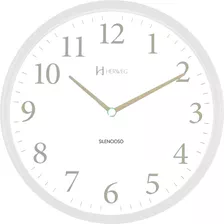 Relógio Silencioso Parede Branco 26cm Contínuo Herweg 6126s Casa Cozinha Quarto Bebe Mamãe Varanda Delicado