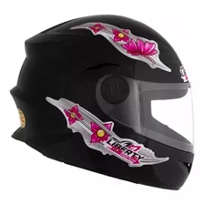 Capacete Moto Infantil Protork Liberty4 Kids Girls 54 Menina Cor Preto